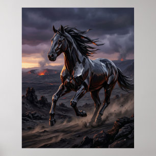 Obsidian Horse Storm Charge Poster