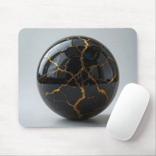 Obsidian Kintsugi Sphere Mouse Pad