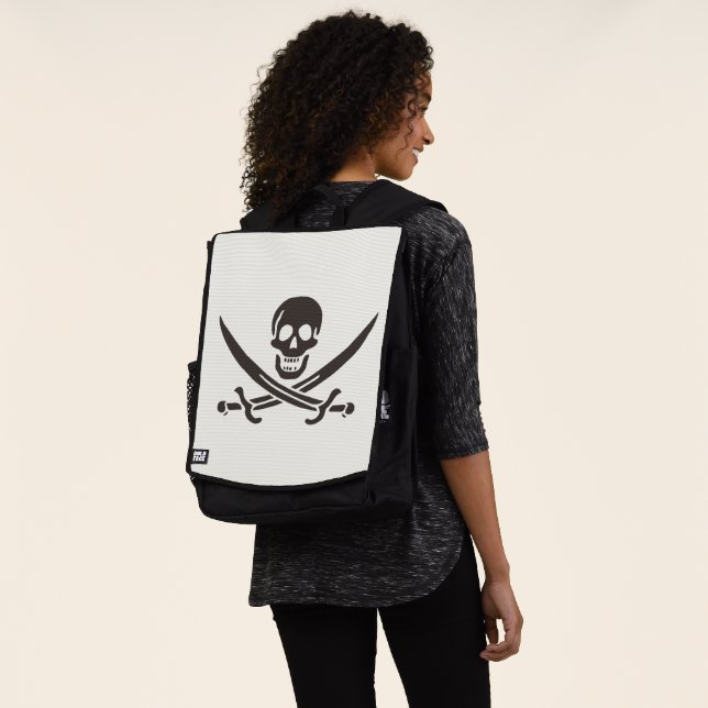 Obsidian Skull Swords Pirate flag of Calico Jack Backpack (Worn)