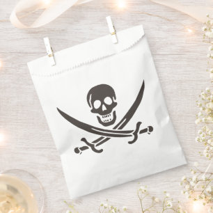 Obsidian Skull Swords Pirate flag of Calico Jack Favour Bag