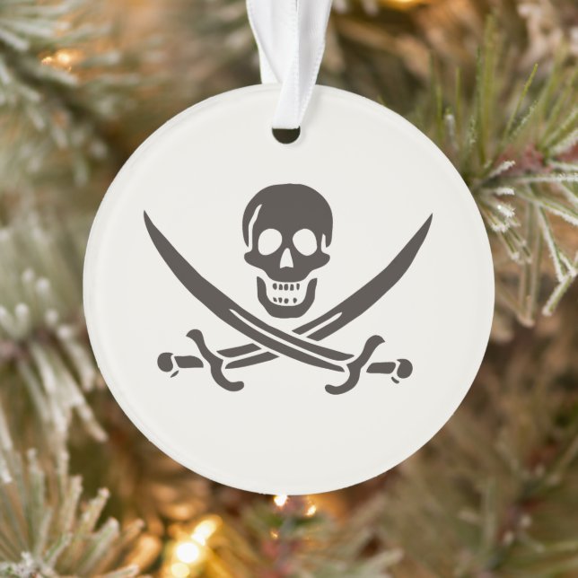 Obsidian Skull Swords Pirate flag of Calico Jack Ornament (Tree)