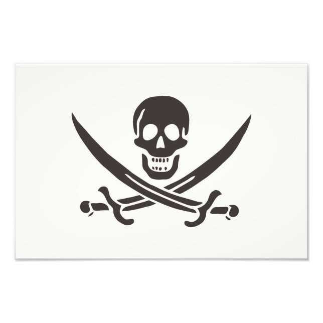 Obsidian Skull Swords Pirate flag of Calico Jack Photo Print (Front)