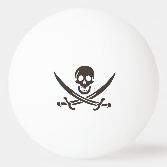 Obsidian Skull Swords Pirate flag of Calico Jack Ping Pong Ball (Front)
