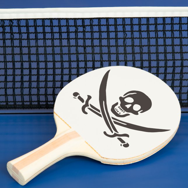 Obsidian Skull Swords Pirate flag of Calico Jack Ping Pong Paddle (Insitu)