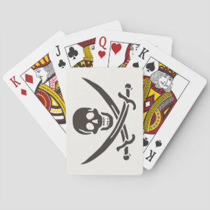 Obsidian Skull Swords Pirate flag of Calico Jack Playing Cards