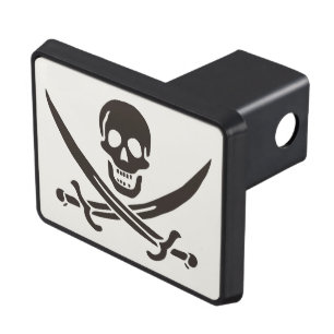 Obsidian Skull Swords Pirate flag of Calico Jack Trailer Hitch Cover