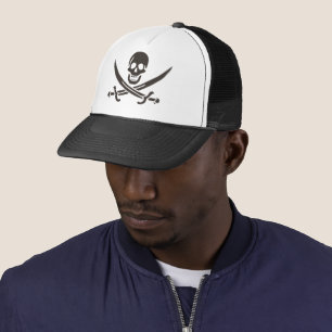 Obsidian Skull Swords Pirate flag of Calico Jack Trucker Hat