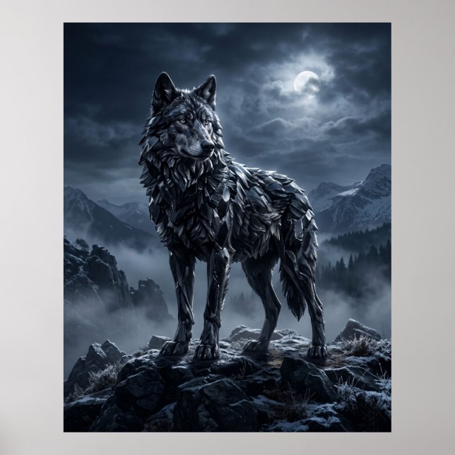 Obsidian Wolf Midnight Ridge Poster (Front)