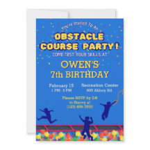 Obstacle Course Birthday Invitation