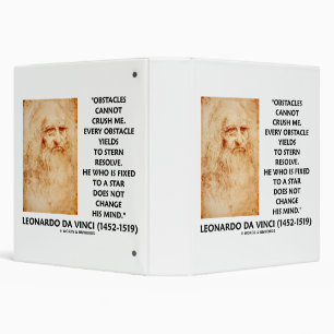 Obstacles Cannot Crush Me Fixed To A Star da Vinci Binder
