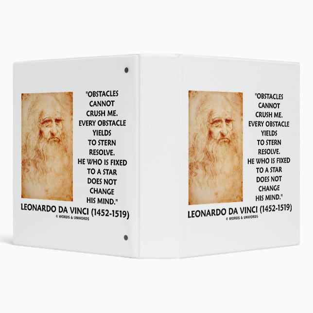 Obstacles Cannot Crush Me Fixed To A Star da Vinci Binder (Background)