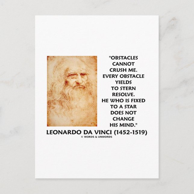 Obstacles Cannot Crush Me Fixed To A Star Quote Postcard (Front)