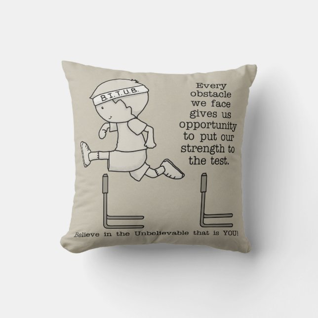Obstacles Throw Pillow (Front)
