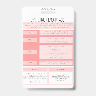 Obstetric Hemorrhage Reference Nurse Badge