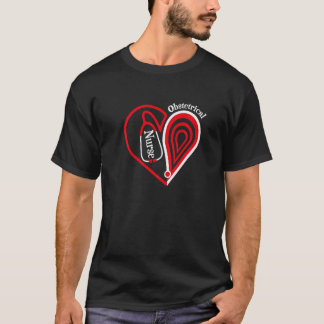 Obstetrical Nurse stethoscope Heart Valentine's Da T-Shirt