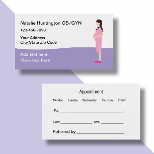 Obstetrician Gynecology Appointment Business Card