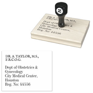 Obstetrics Gynecology Doctor Personal Address  Rubber Stamp