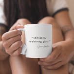 Obstinate headstrong girl Jane Austen Coffee Mug<br><div class="desc">Obstinate,  headstrong girl! The infamous Jane Austen quote from Pride and Prejudice,  written with a typewriter style. Customizable text and background colours.</div>