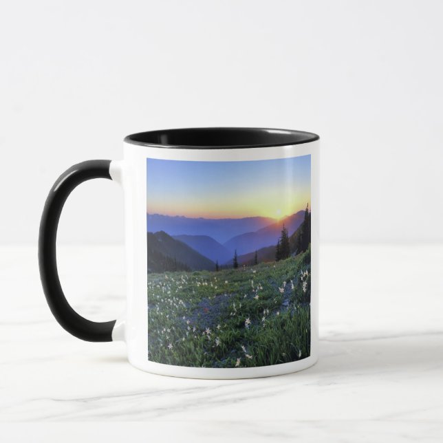 Obstruciton Point Sunset, Olympic NP, WA, USA Mug (Left)