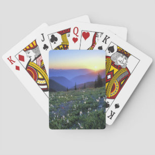 Obstruciton Point Sunset, Olympic NP, WA, USA Playing Cards