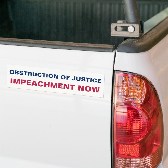 Obstruction of Justice Impeachment Now Resist Bumper Sticker (On Truck)