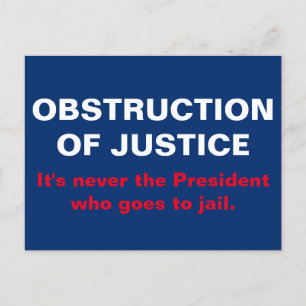 Obstruction of Justice Jail Time Postcard