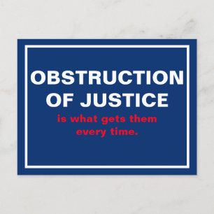 Obstruction of Justice Trump White House Postcard