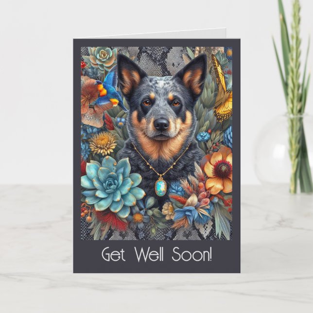 Obtenez bien bientôt carte Aussie Chien de bétail  (Devant)