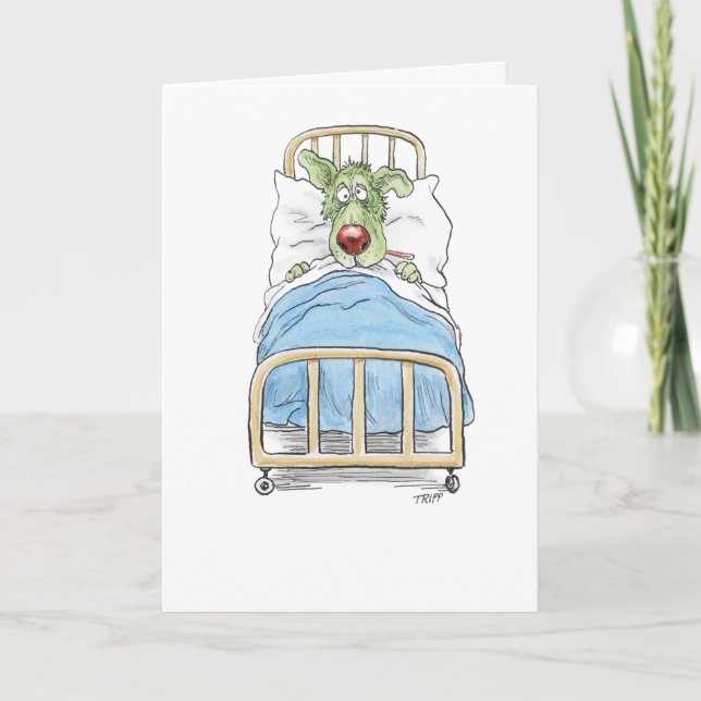 Obtenez Bien Bientôt Sick Puppy Carte de voeux (Devant)