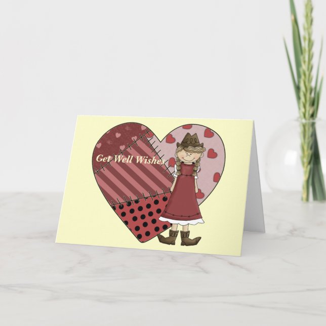 Obtenez bien Cowgirl Patchwork Cartes cardiaques - (Devant)
