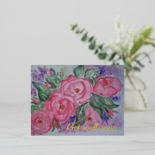 Obtenez bientôt de l'aquarelle Rose sauvage Carte