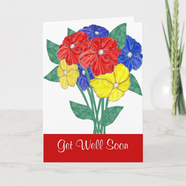 Obtenez bientôt des souhaits Carte Fleurs (Devant)