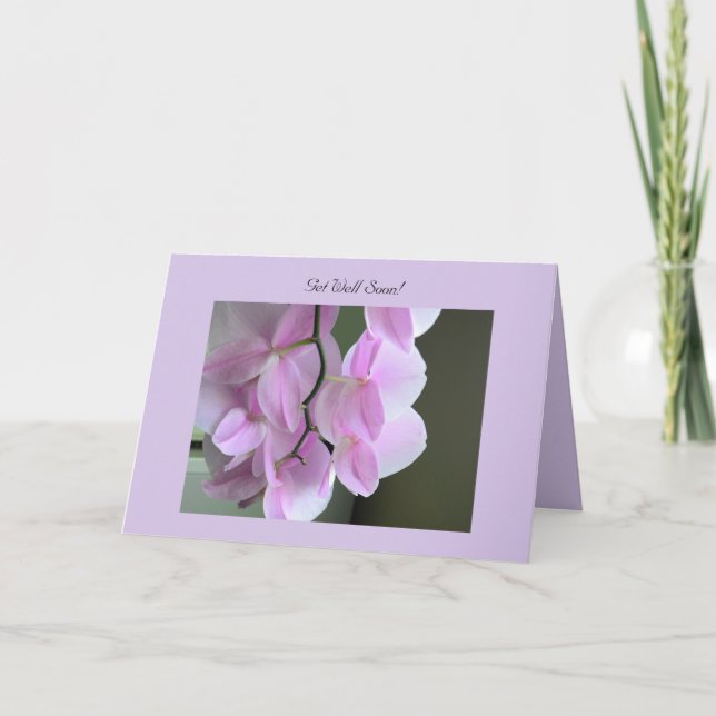 Obtenez bientôt la carte de voeux avec orchidée (Devant)
