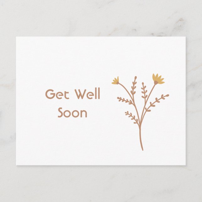 Obtenez bientôt une carte postale florale minime (Devant)