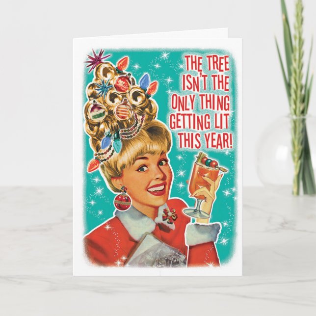 Obtenez des cartes de Noël Fille Lit (Devant)