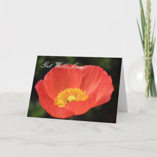 Obtenez la carte bientôt rouge bonne de pavot (Devant)