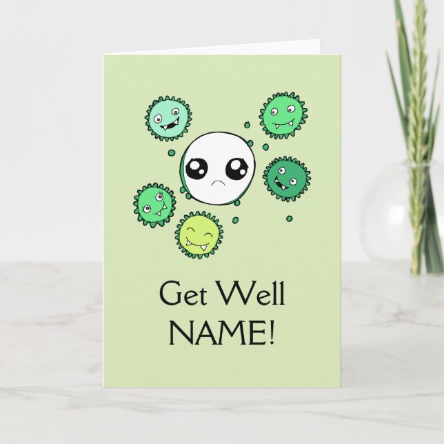 Obtenez la carte mignonne virus et Modèle de dessi (Devant)