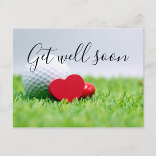 Obtenez la carte Well Bientôt au golfeur avec ball
