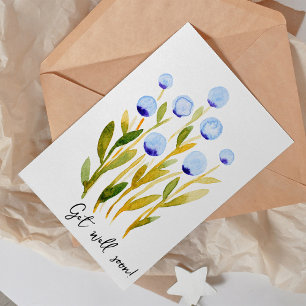 Obtenez très bientôt une carte de fleurs d'aquarel