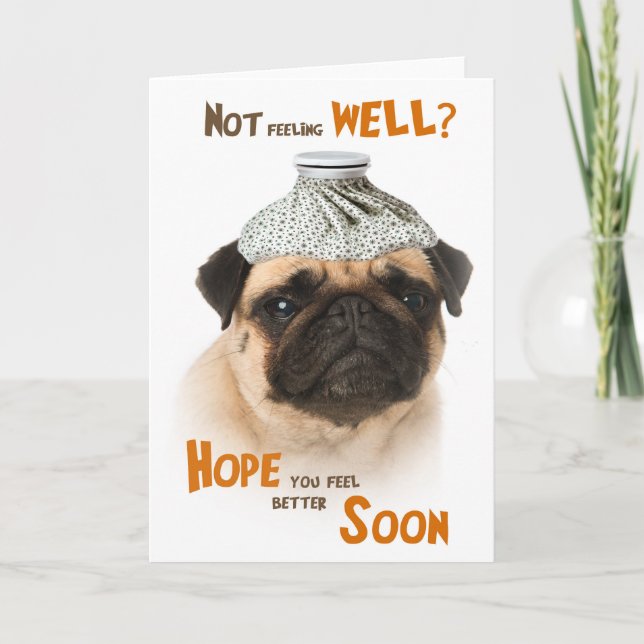 Obtenez une carte de bien avec un chien Carlin qui (Devant)