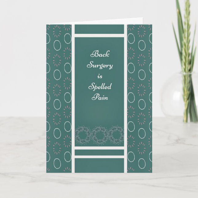 Obtenez une carte de bien pour la chirurgie du dos (Devant)