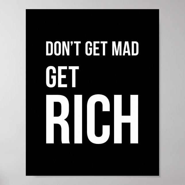 Obtenir des citations riches Poster Inspiré Noir (Devant)