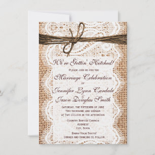 Obtenir un Burlap gravé Imprimer les invitations d