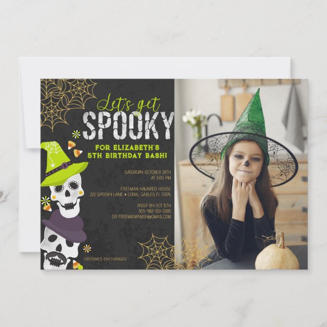 Obtenons Éffrayant photo Halloween Invitation (Devant)