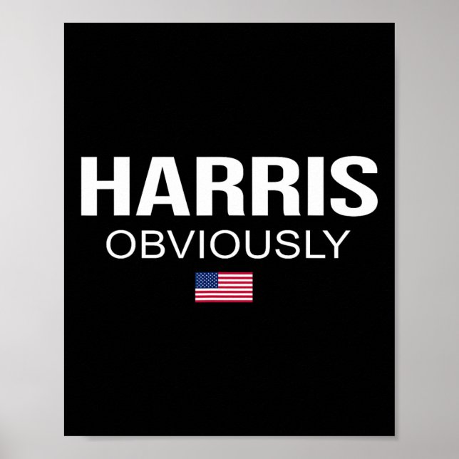 Obviously For President 2024 Kamala American Flag  Poster (Front)