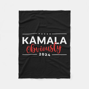 Obviously Harris Waltz 2024 Election Kamala Harris Fleece Blanket