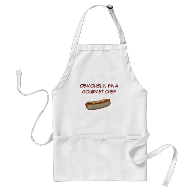 "Obviously, I'm a Gourmet Chef" - Hotdog Design Standard Apron (Front)