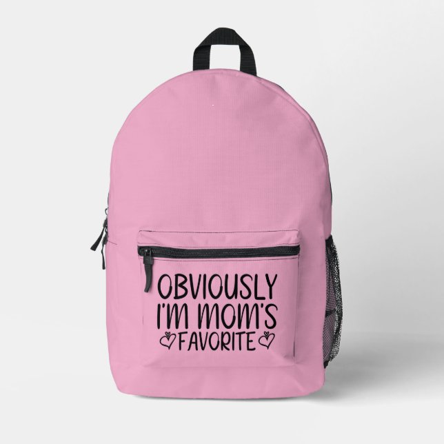 Obviously i'm mom's favourite printed backpack (Front)