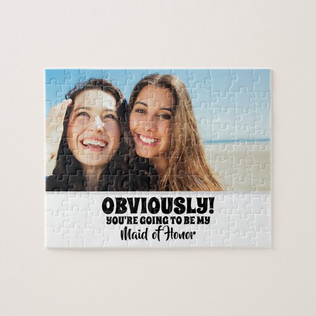 Obviously My - Funny Bridesmaid Proposal Photo Jigsaw Puzzle (Horizontal)