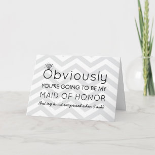 Obviously Will You Be My Bridesmaid Proposal Invitation